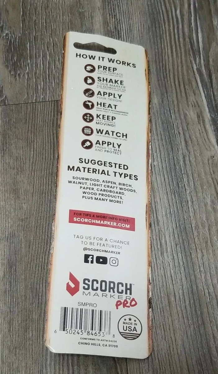 Scorch Marker Pro Non Toxic Chemical Wood Burning Pen Heat