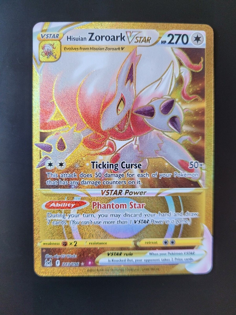 Hisuian Zoroark VSTAR 213/196 NM Pokemon SWSH11 Lost Origin Secret