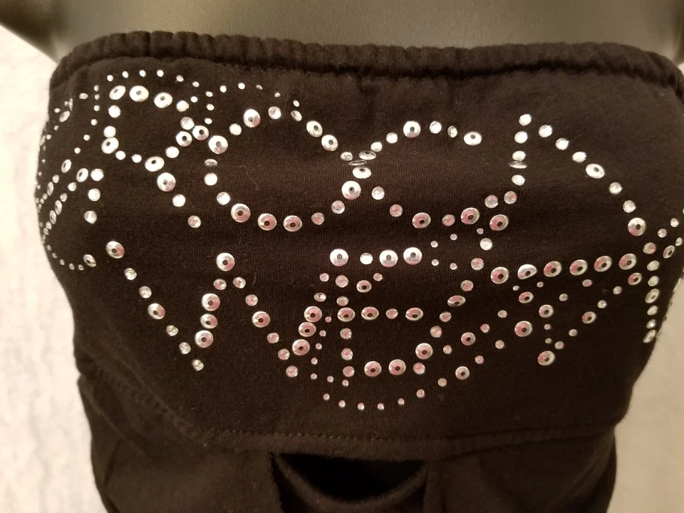 Rocawear Womens Shirt Top Blouse Size M Medium Black Silver Logo - Image 3 of 4