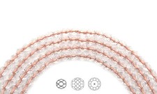 Czech Fire Polished Round Faceted Beads in Crystal Copper Lined, 16" strand