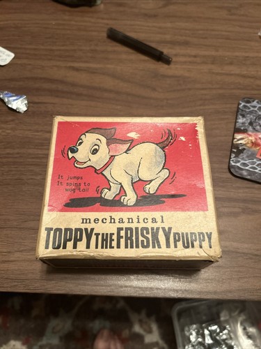 VINTAGE 1950'S ALPS MECHANICAL TOPPY THE FRISKY PUPPY DOG NICE BOX