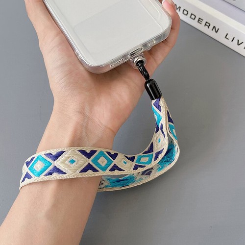 1PC Antique Style Phone Handheld Wristband Woven Lanyard Straps With Tether Tab - 第 3/17 張圖片