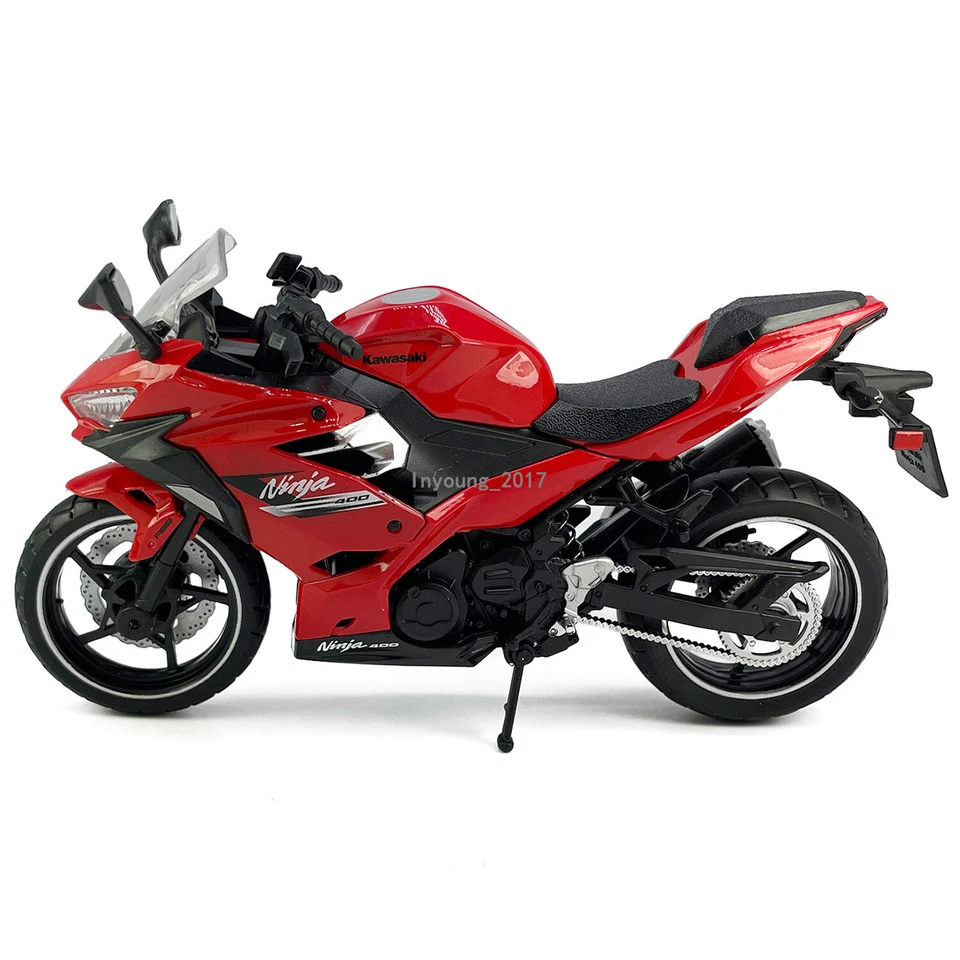 1/12 Scale 2023 Kawasaki Ninja 400 Motorcycle Model Diecast Toy Motorcycle Red - Image 3 of 4