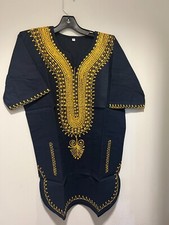 African clothing for men-Dashiki M-7X dark navy