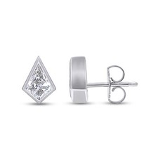 1.43 Ct Kite Shape Cut Diamond Solitaire Stud Earrings 14k Solid Gold Lab Grown