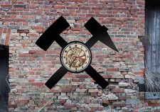 Uhr Bergbau Zeche Glück auf Aufkleber Schild Ruhrpott Steinkohle Geschenk Idee