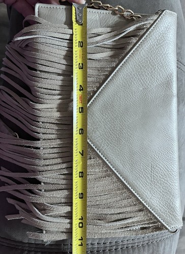 Moda Luxe Purse Handbag Fringe Crossbody Grey - Picture 6 of 8