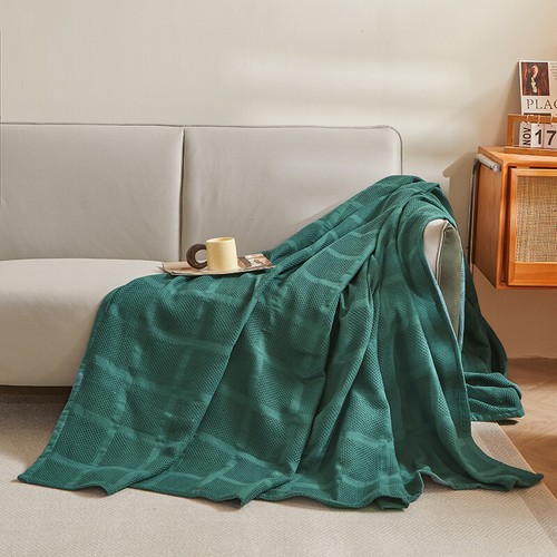 Cotton Blanket Honeycomb Towel Quilt Outdoor Waffle Gauze Travel Throw Blanket - Picture 3 of 18