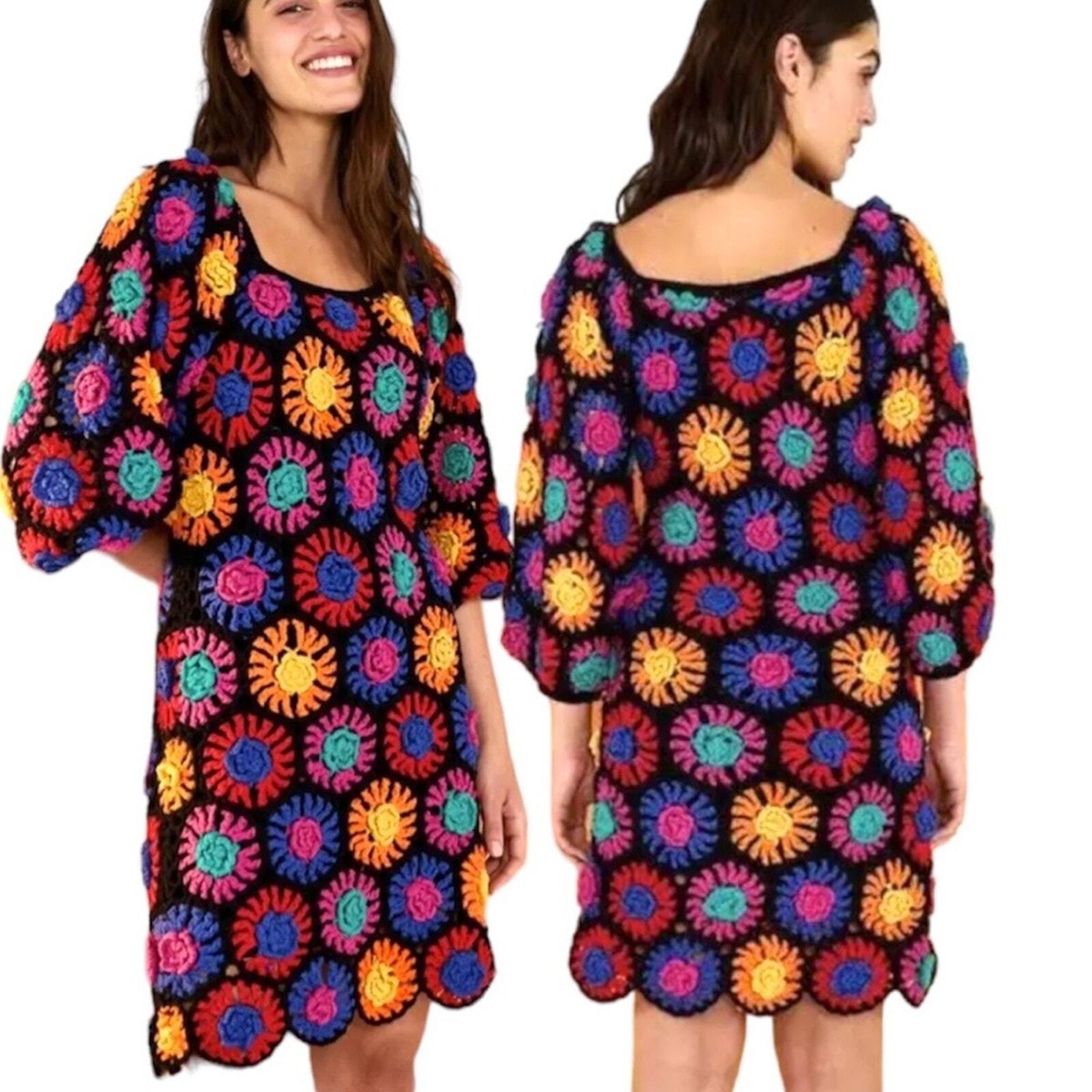 blue crochet dress Rosetta Crochet Dress Blue XXXL