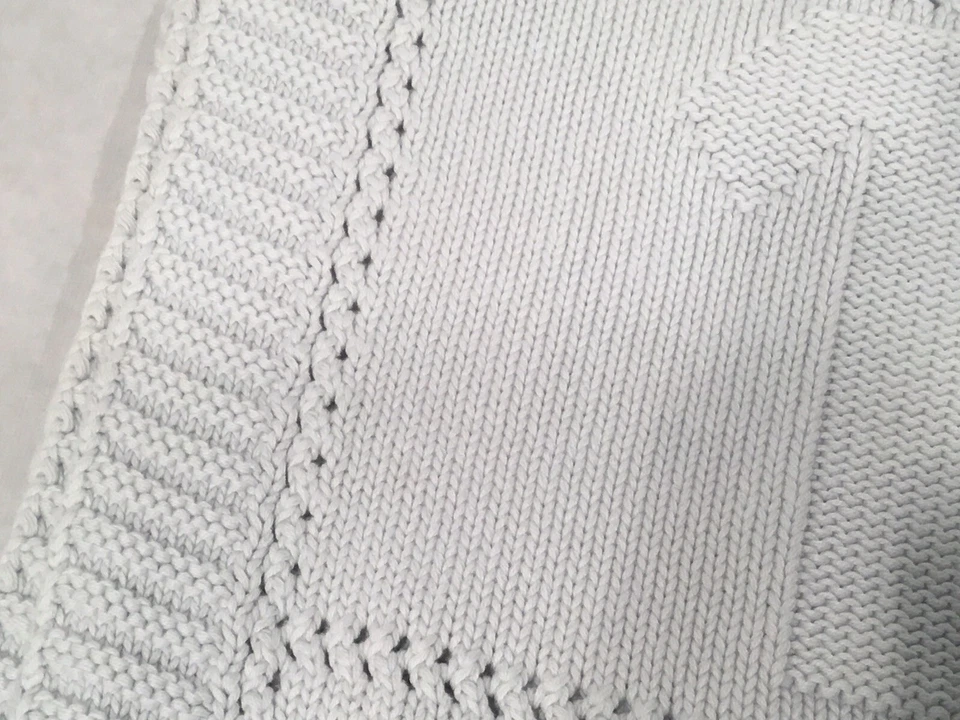 PBK Pottery Barn Niños Bebé Manta Suéter Tejido Números Azul Niño 32x40 Foto 2 de 4