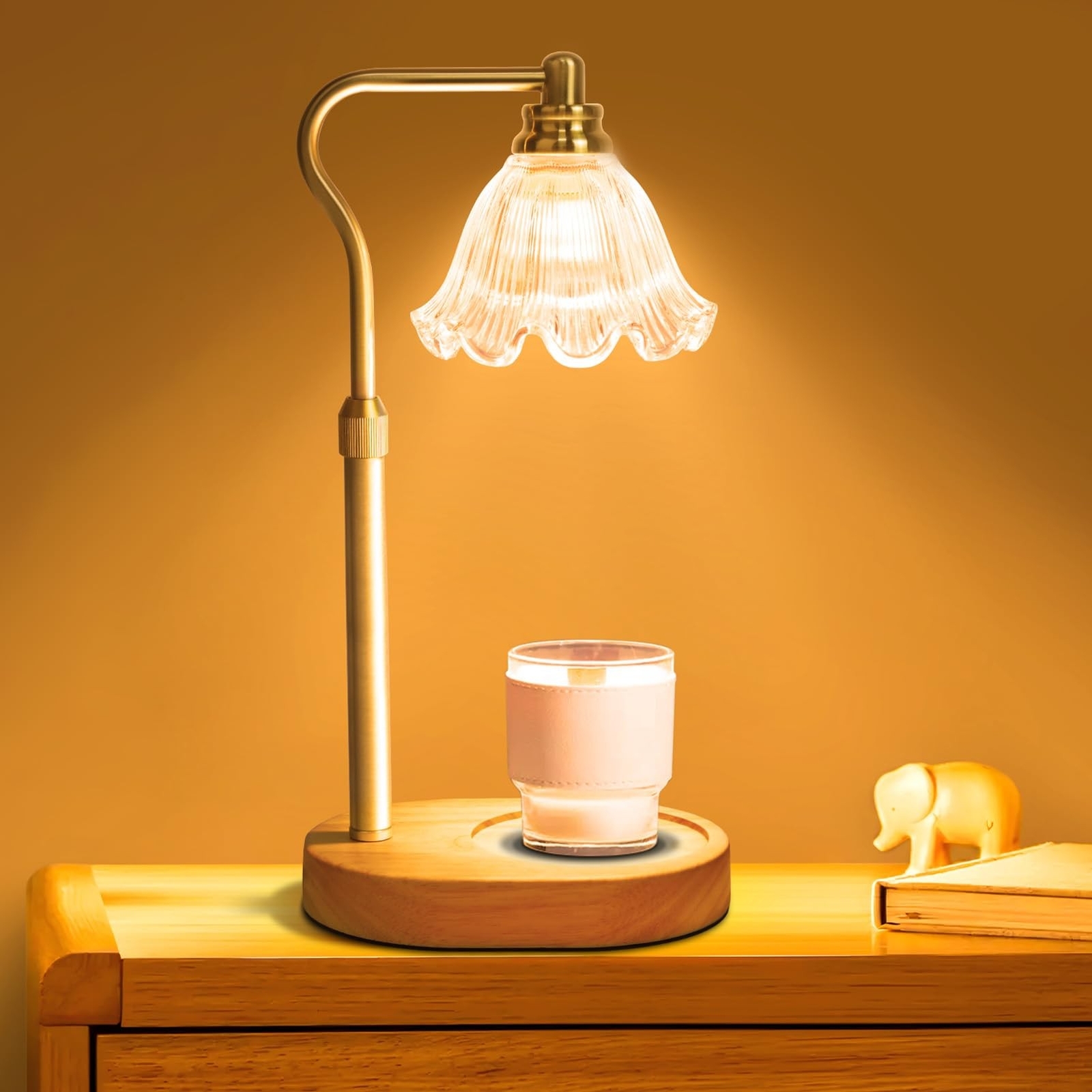 Adjustable Candle Warmer Lamp with Timer & Height Control for Wax Melts  -image