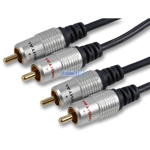 PRO 50cm HQ 2 x RCA Phono to Phono Audio Lead OFC Speaker CABLE 0.5M
