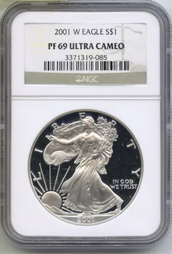 2001-W American Eagle 1 oz Proof Silver Dollar NGC PF69 Ultra Cameo - B182