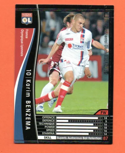 ROOKIE SOCCER CARD BENZEMA 2007 PANINI WCCF Intercontinental Club JAPANESE CARD