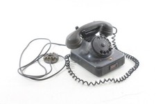 altes Telefon Bakelit W38 Vintage Wählscheibentelefon schwarz