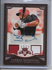 2015 Donruss Panini Diamond Kings Yorman Rodriguez Dual Game Used Auto #13/99