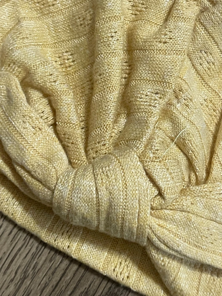 Sombrero Charlotte & Star, bebé niña talla 6-9M, corbata amarilla, tejido Foto 3 de 4