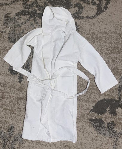 childrens white waffle dressing gown