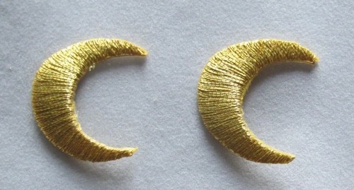 #2191 Lot 2Pcs Gold,Silver moon Embroidery Iron On Applique Patch - Picture 2 of 3