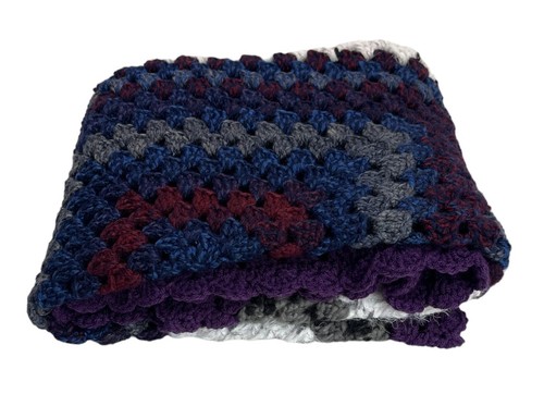 HANDMADE CROCHET Blanket Afghan Lapghan Knee Throw Cot Granny Square 90cm x 90cm - Picture 2 of 5