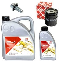 MotoröL Filter Set Febi SAE 5W-40 6 Liter + Schraube FüR Opel Speedster 2.2 E01
