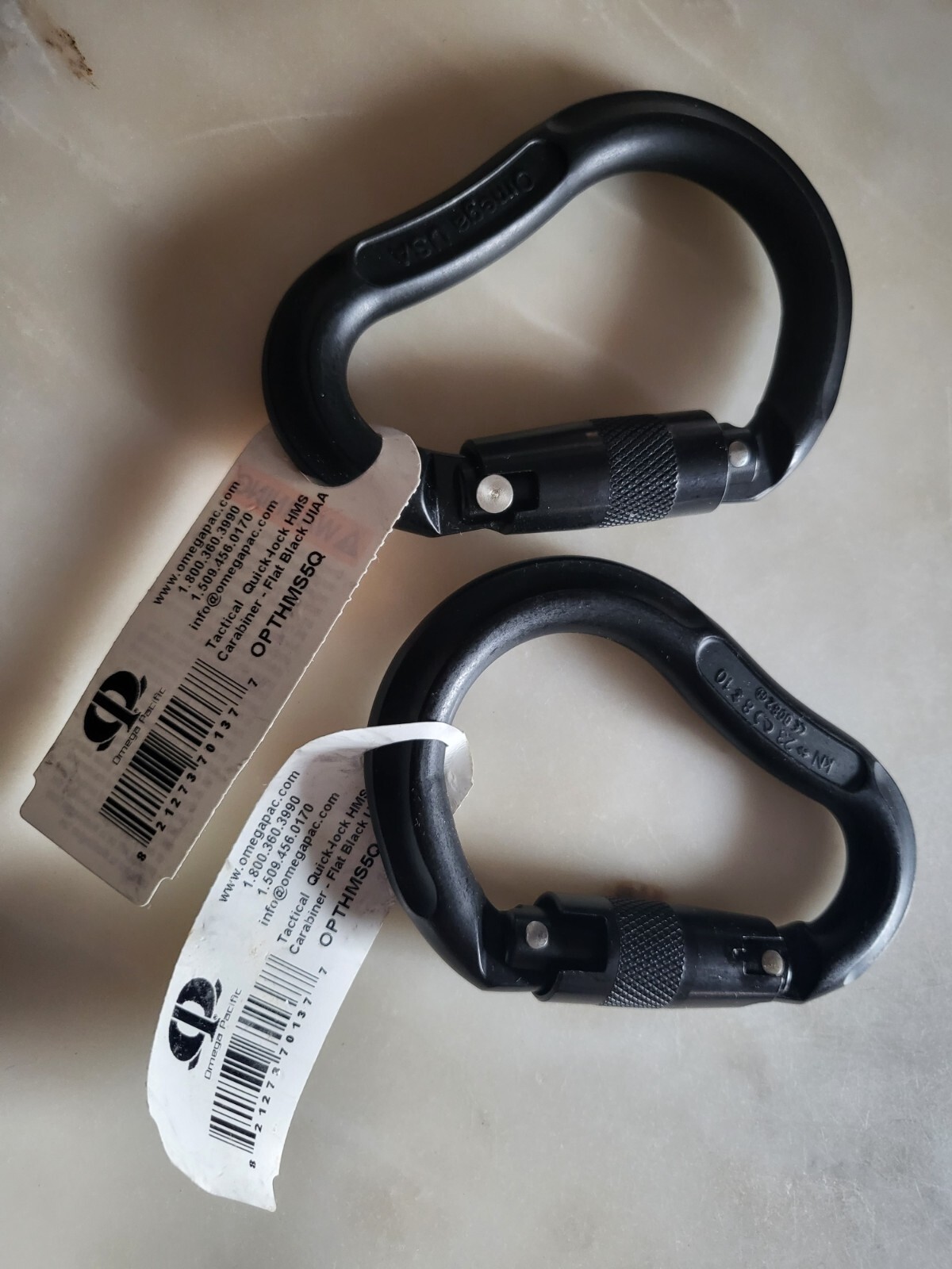 SET of 2 OmegaPacific Tactical QuickLock HMS Jake Carabiner OPTHMS5Q