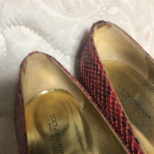 Dolce & Gabbana Pumps Women's Size 38/US Size 8 Red/Black Leather - Picture 5 of 7