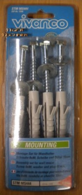 VIVANCO Sat Montage-Set für Wandhalter Schraube 8x80 Scheibe & Dübel 10mm* so22
