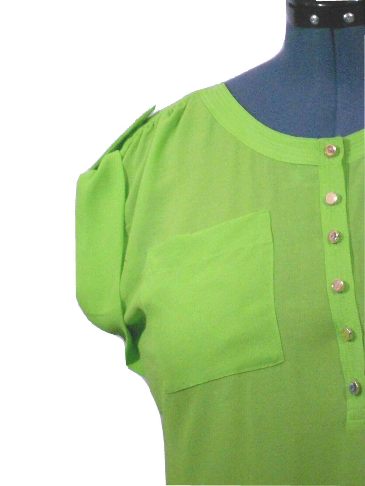 Double Zero Women's Green Pullover Top Split Back… - image 4