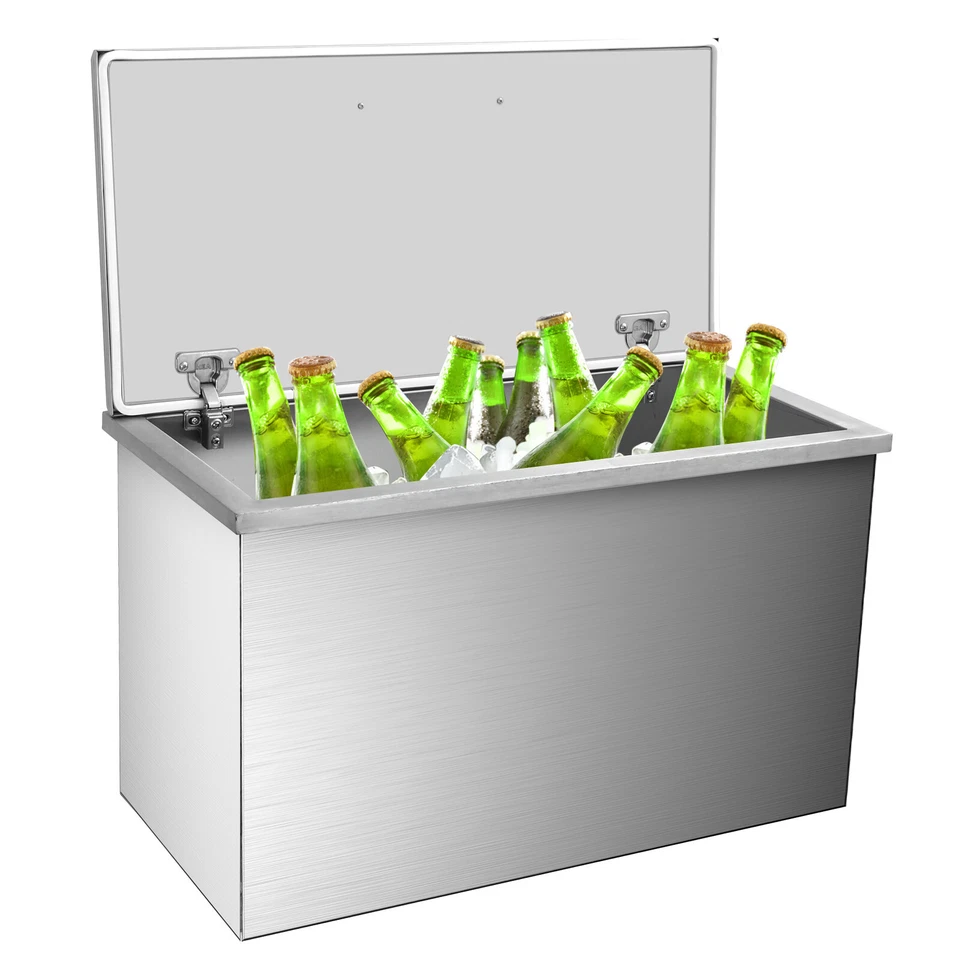 304 Stainless Steel Drop-in Ice Chest Commercial Ice Bin Sink Bar Ice Bucket - Image 2 of 4