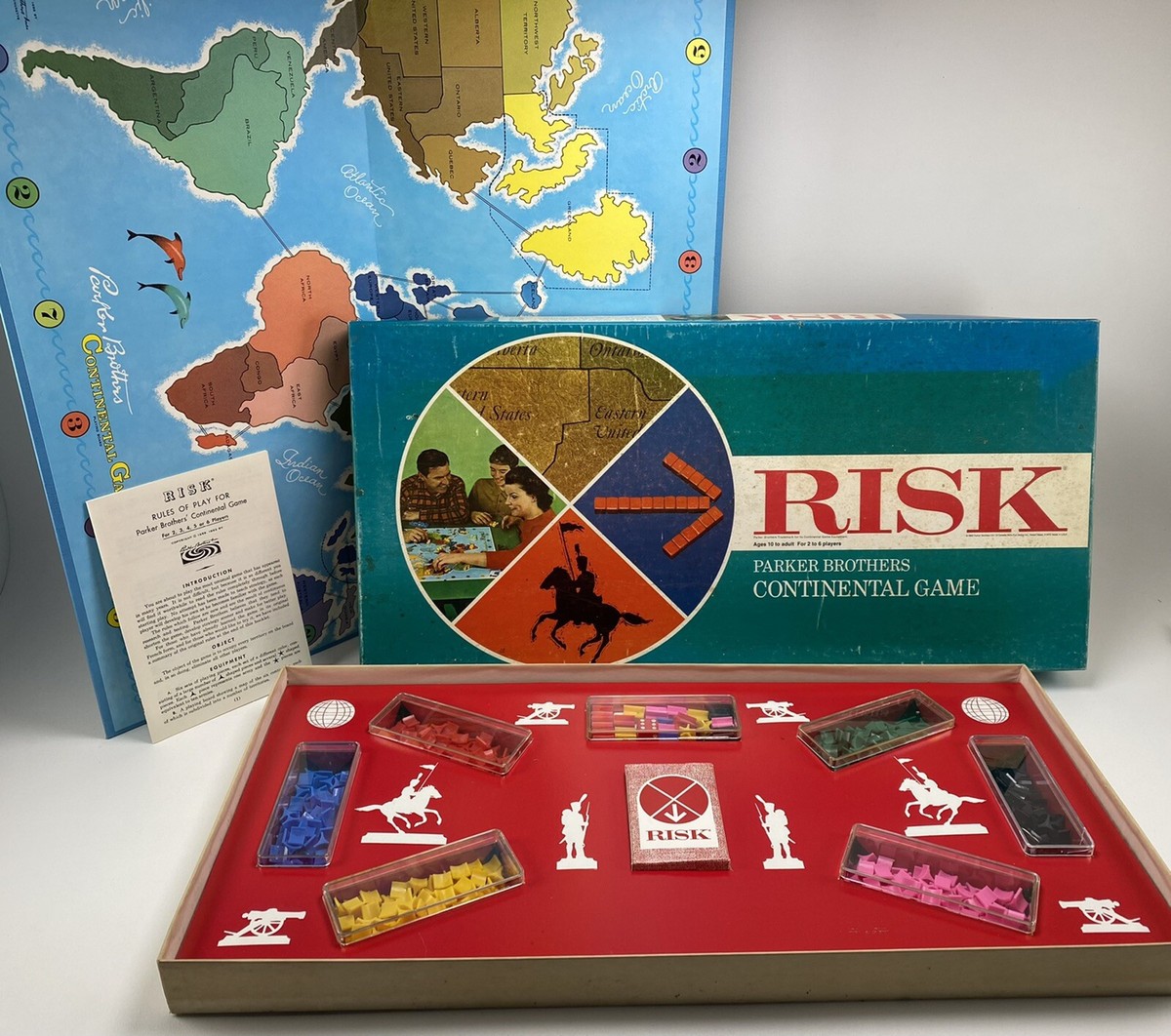 Vintage 1968 RISK Board Game Complete Great Condition, Box Worn