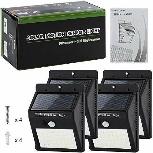 40 LED Wall Mounted Solar Lights, Motion Sensor 3 Mode (4-Pieces)