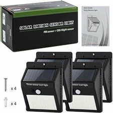 40 LED Wall Mounted Solar Lights, Motion Sensor 3 Mode (4-Pieces)