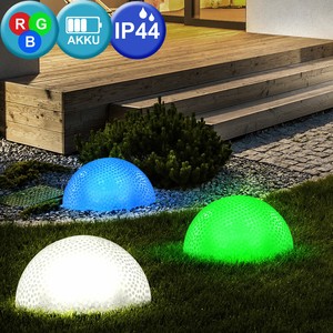3er Set Led Halbkugel Leuchte Aussenbereich Ip44 Bunt Deko Garten Beleuchtung Hof Ebay