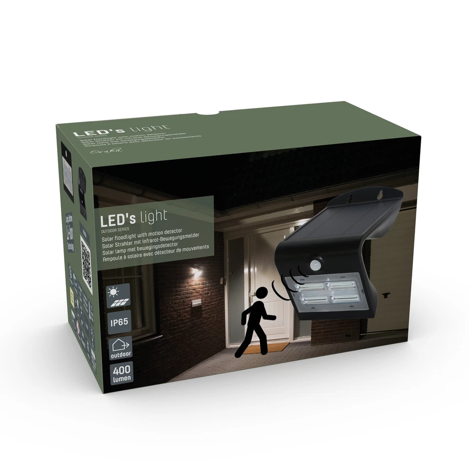 Solar LED-Strahler Fluter Flutlicht schwarz Bewegungsmelder 3,2W warmweiß IP65 - Bild 4 von 4