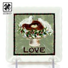 MWW Market HEART OF HOLIDAYS - LOVE 4" Mini Plate Bird Wreath Christmas Embossed