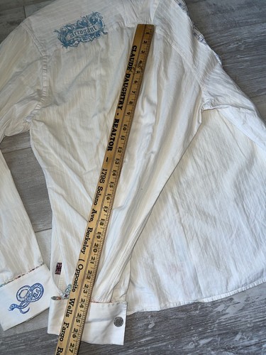 English Laundry Mens White Hand Embroidered Button Shirt XL - Picture 13 of 16