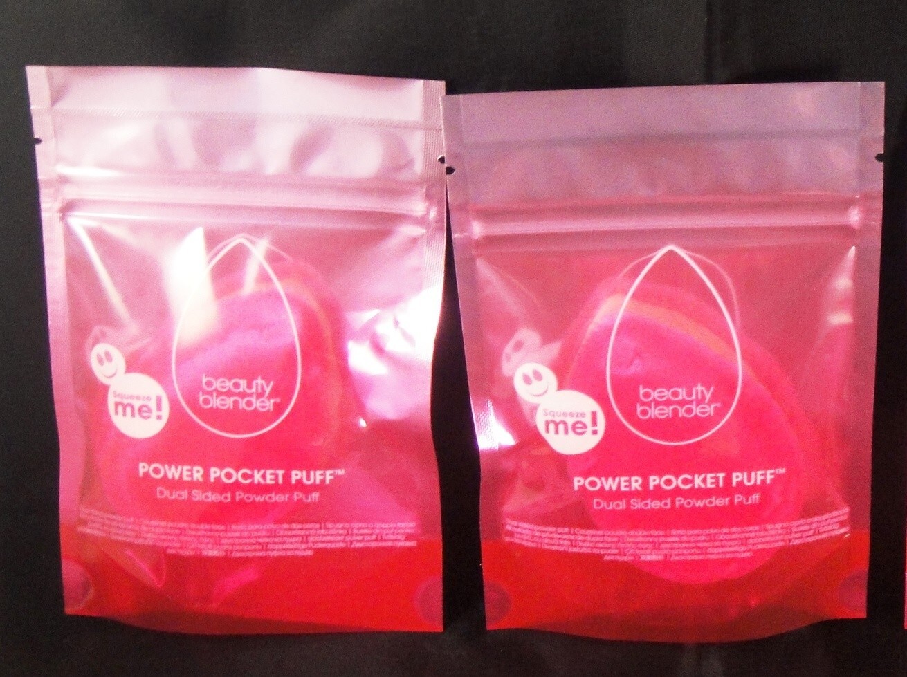 beauty blender POWER POCKET POWDER PUFF Dual Sided x 2 Full Size SEALED $0 SHIP
