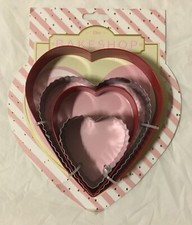 The Bakeshop By Masterclass 4 Piece Set Heart Shape Cookie Cutters New On Card