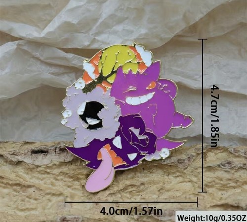Pin fantasma de Halloween Pokémon Gastly Haunter Gengar Evolution Line Spooky Sunset - Imagen 2 de 2