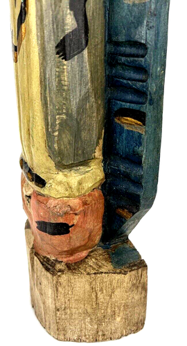 Vintage Folk Art Sculpture Saint Mary Our Lady of Guadalupe Hand Carved, 15" H - Picture 12 of 22