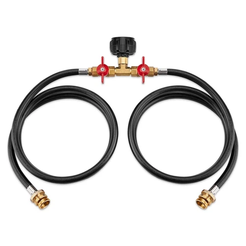5Ft 2 Ways Y Splitter CGA Propane Converter Adapter Hose for QCC1 5-40lbs Tank - Picture 4 of 10