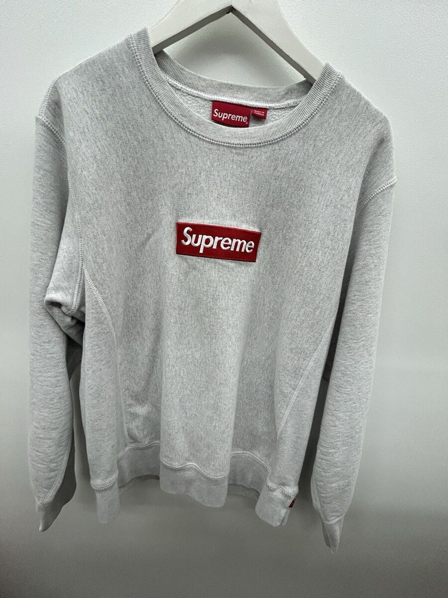 Size Medium - Supreme Ash Grey Red Box Logo Crewneck | eBay Size Medium - Supreme Ash Grey Red Box Logo Crewneck | eBay
