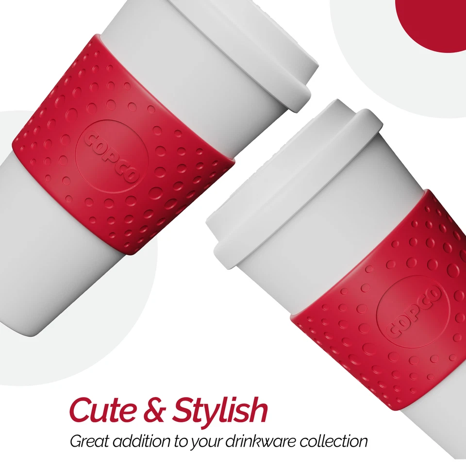 Taza de viaje aislada Copco, taza de café con tapa, 16 oz - rojo cereza Foto 4 de 4