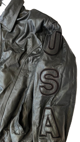 USA LEATHER MENS MOTORCYCLE LEATHER JACKET EXCELLENT CONDITION SIZE XL - Picture 3 of 10