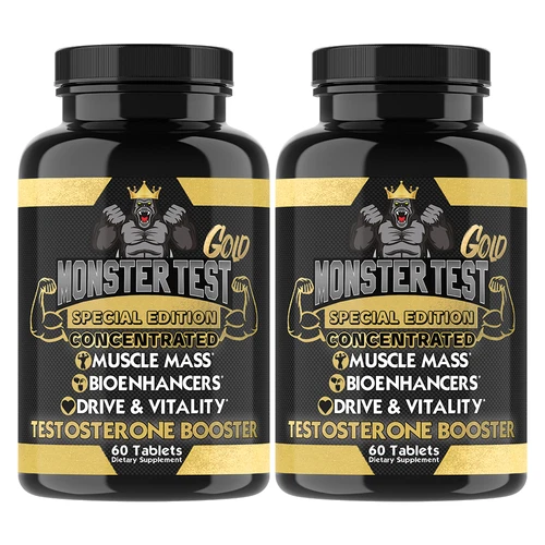 Testosteron Booster Monster Test Gold for Men Muscle Mass Men Power Gains 2 Pk