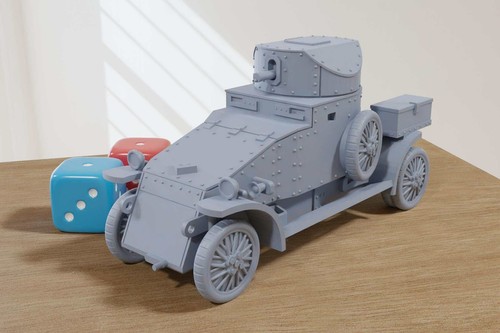 Lanchester 4x2 (British Empire) Armored Car - 3D Printed Miniature Wargaming Com