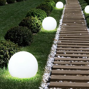 3 X Led Solar Aussen Steck Lampe Garten Kugel Rasen Leuchte Weiss Erdspiess H 35 Cm Ebay