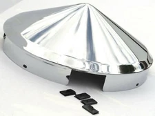 Front Hub Cap 4 Notch For Aluminum Wheel Cone Pointed Chrome 1" Lip UP#10149