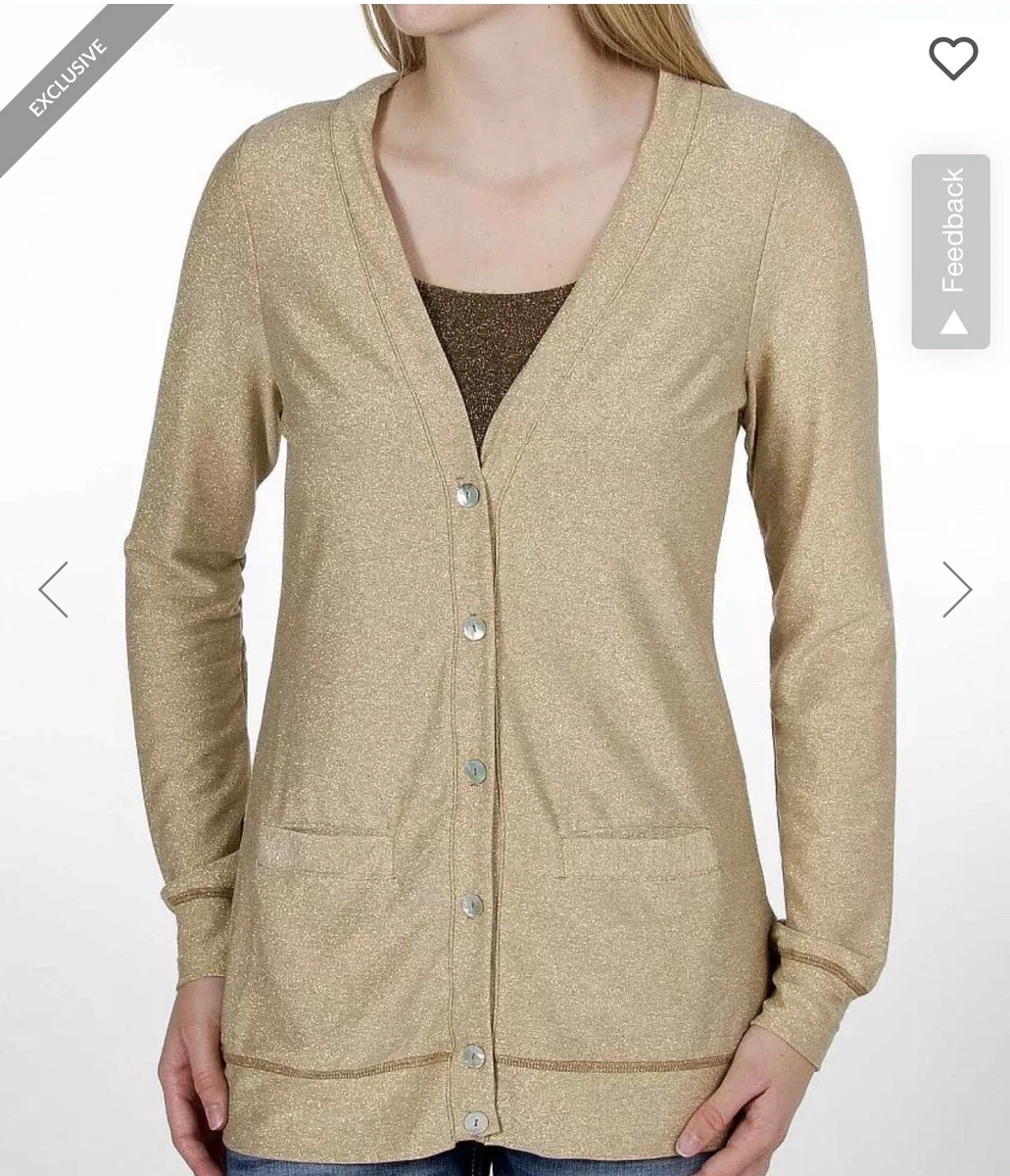 Metallic gold cardigan sweater sale